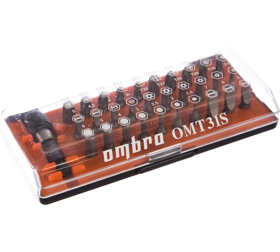 Набор бит с адаптером 31 предмет Ombra OMT31S