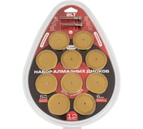 Набор алмазных дисков с титановым покрытием DLT для гравера, 10шт, 50мм 1499