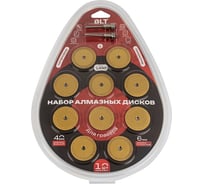 Набор алмазных дисков с титановым покрытием DLT для гравера, 10шт, 40мм 1498