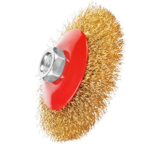 Щетка коническая Flexione М14 из латунированной проволоки 125х0.3мм 10000144 1