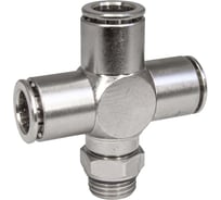 Фитинг цанга крест, поворотный PI TOOLS Cn-X-1/4M-10 для полиуретана и пластиковых трубок 9884