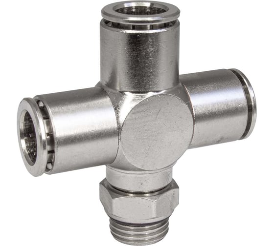 Фитинг цанга крест, поворотный PI TOOLS Cn-X-1/4M-10 для полиуретана и пластиковых трубок 9884 1