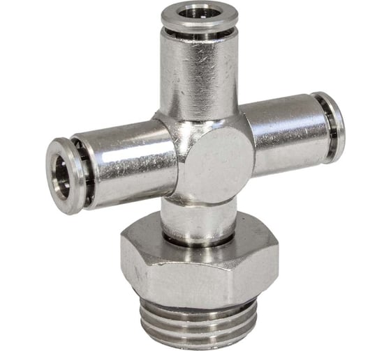 Фитинг цанга крест, поворотный PI TOOLS Cn-X-1/4M-4 для полиуретана и пластиковых трубок 9853 1