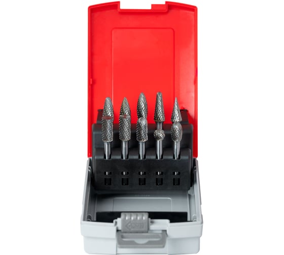 Набор RODMIX из 10 шт твердосплавных борфрез, двойная насечка (A10, B10, C10, D10, E10, F10, G10, H10, L10, M10) 2100006002 1