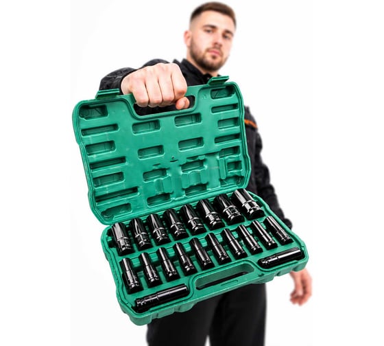 Набор ударных головок для гайковерта BestRoom 20 предметов Набор торцевых головок в кейсе 20шт