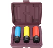 Набор головок торцевых ударных глубоких Thorvik S23SW3S 1/2DR для легкосплавных колесных дисков, 17, 19т, 21 мм, 3 предмета 054465