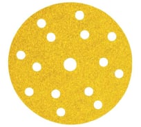 Комплект шлифовальных кругов на бумажной основе желтый д150мм 15отв. Р80 (5 шт.) LIGREAT TL55609