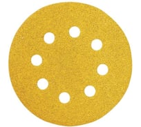 Комплект шлифовальных кругов на бумажной основе желтый д125мм 8отв. Р80 (5 шт.) LIGREAT TL55616