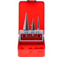 Набор RODMIX из 3 шт ступенчатых сверл с прямой канавкой HSS M2 4-12, 4-20, 4-30 1500000010