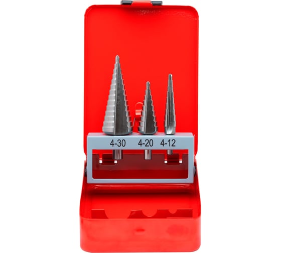 Набор RODMIX из 3 шт ступенчатых сверл с прямой канавкой HSS M2 4-12, 4-20, 4-30 1500000010 1