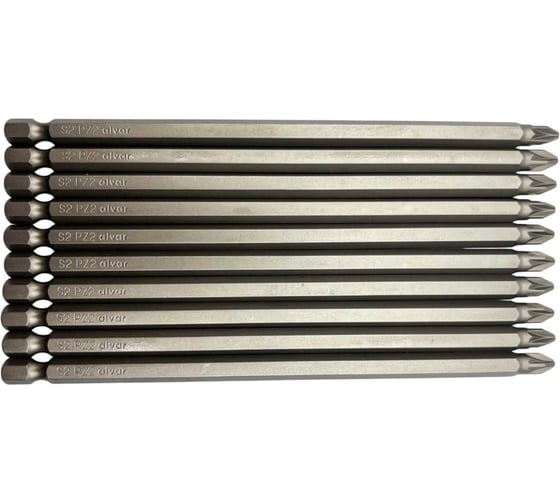 Биты для шуруповерта Alvar PZ2, 150мм (10 шт в уп.) AL-BPZ150_10