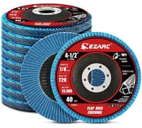 Шлифовальный круг 90 лепестков из оксида циркония Ezarc 115мм Р40, торцевые диски для УШМ 10 шт 80FD4080