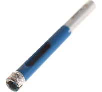 Алмазное трубчатое сверло по керамике и стеклу ЗУБР Профессионал Р60, трехгранный хвостовик, 6 мм, для дрели 29850-06