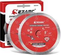 Алмазные отрезные диски Ezarc 125 мм, алмазный диск для угловой шлифовальной машины, для керамогранита, мрамора, плитки (2 шт.) 80781251