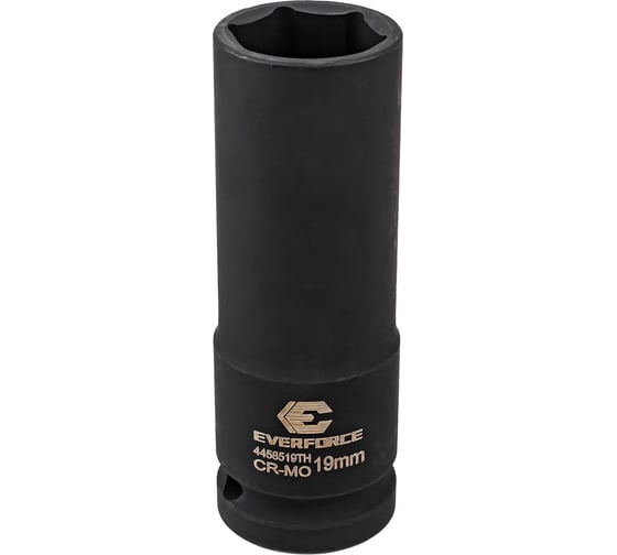 Головка ударная глубокая тонкостенная EVERFORCE 19мм, 1/2 (6гр.) EF-4458519TH(63325)