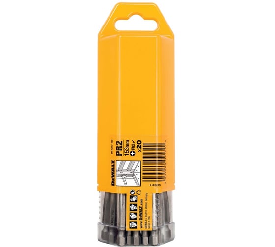 Бита DEWALT PH2, 153 мм, 20 шт DT7207 DT7207-QZ