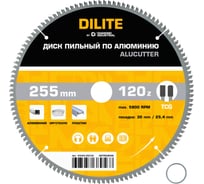 Диск пильный по алюминию, пластику Diamond Industrial 255х30/25.4 мм Z=120 TCG AluCutter DILITE DIDADL255Z120