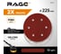 Круги шлифовальные RAGE 225 мм Р180 6 отв на липучке 10 шт 558134 2