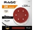 Круги шлифовальные RAGE 225 мм Р150 6 отв на липучке 10 шт 558133 2