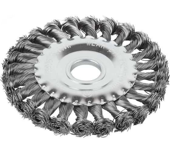 Щетка CUTOP Profi для УШМ, посадка 22.2 мм, тип Плоская, крученая проволока 0.5 мм, 125 мм, блистер 82-908