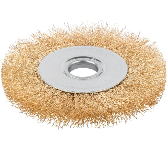 Щетка CUTOP Profi для УШМ, посадка 22.2 мм, тип Плоская, латун. витая проволока 0.3 мм, 125 мм, блистер 82-904