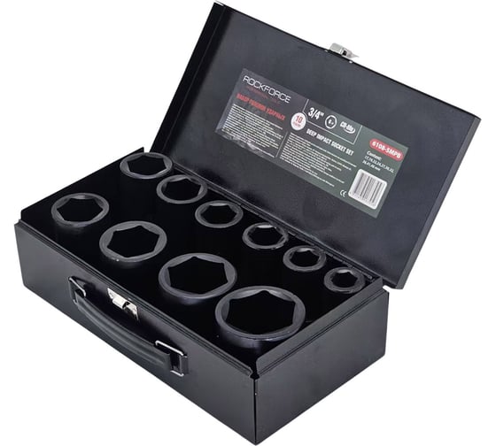 Набор головок ударных глубоких Rockforce 3/4'' 10 предметов RF-6108-5MPB(59601)