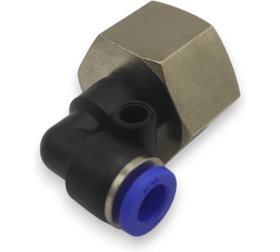 Фитинг цанговый угловой Контактная Механика G1/2, трубка 6мм KZPLF06-04G