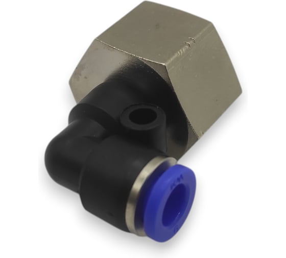 Фитинг цанговый угловой Контактная Механика 1/2, трубка 6мм KZPLF06-04P