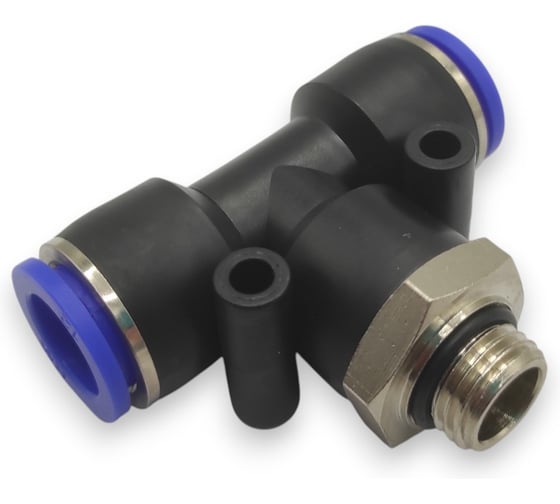 Фитинг-тройник Контактная Механика G1/4, трубка 12мм KZPB12-02G