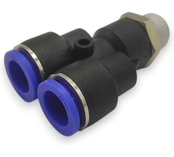 Тройник Контактная Механика Y-образный трубка 12мм, 3/8 KZPWT12-03P