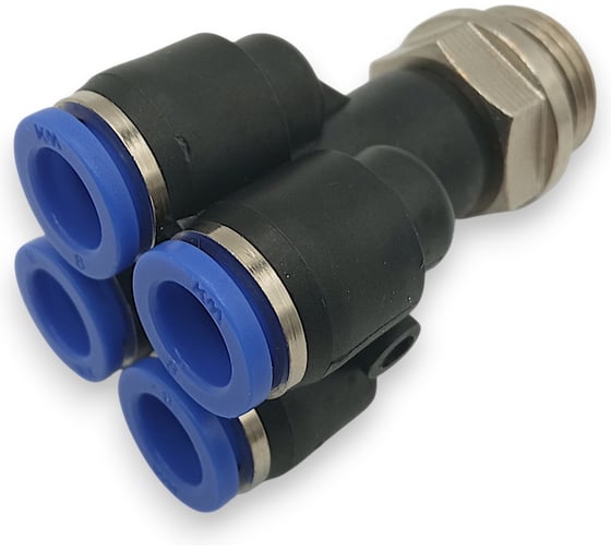 Фитинг четверик Контактная Механика трубка 8мм, G3/8 KFPXT08-03G
