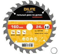 Диск пильный по дереву Diamond Industrial 160х20/16 мм Z=24 ATB Wood DILITE DIDDDL160Z24