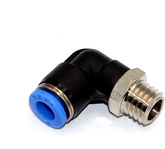 Пневмофитинг цанговый L-образный с наружной резьбой HIMPT 10 шт PL 6-М10х1.5 00-00026532