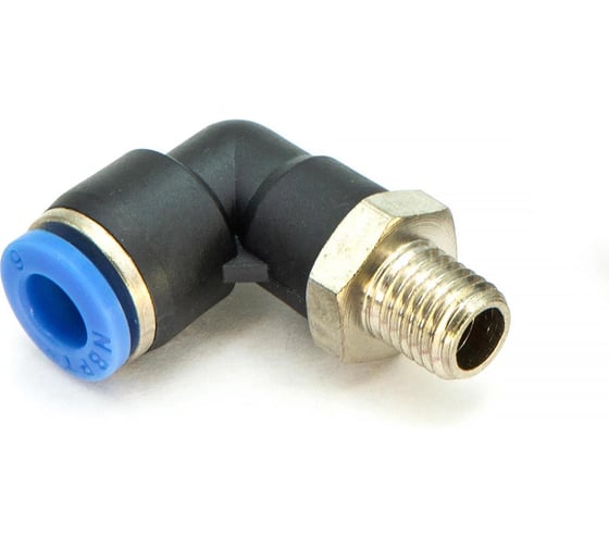 Пневмофитинг цанговый L-образный с наружной резьбой HIMPT 10 шт PL 6-М8х1 00-00026531