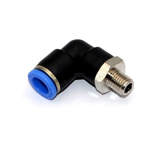 Пневмофитинг цанговый L-образный с наружной резьбой HIMPT 10 шт PL 8-М08х1.0 00-00026540