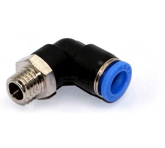 Пневмофитинг цанговый L-образный с наружной резьбой HIMPT 10 шт PL 8-М10х1.5 00-00026541