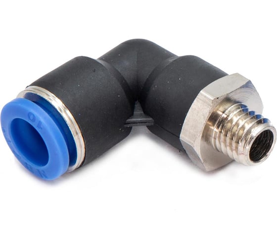 Пневмофитинг цанговый L-образный с наружной резьбой HIMPT 10 шт PL 10-М10х1.5 00-00026551