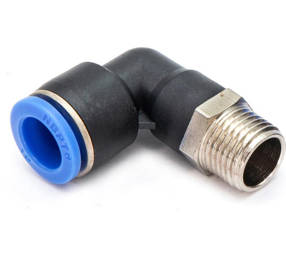 Пневмофитинг цанговый L-образный с наружной резьбой HIMPT 5 шт PL 12-М16х1.5 00-00026564