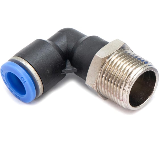 Пневмофитинг цанговый L-образный с наружной резьбой HIMPT 5 шт PL 10-М20х1.5 00-00026555