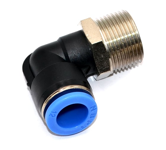 Пневмофитинг цанговый L-образный с наружной резьбой HIMPT 5 шт PL 12-М22х1.5 00-00026566