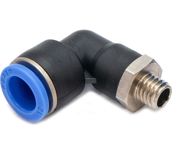 Пневмофитинг цанговый L-образный с наружной резьбой HIMPT 5 шт PL 12-М10х1.5 00-00026561