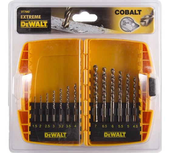 Набор сверл по металлу (1-7 мм) HSS-G 13 шт. DEWALT DT 7942