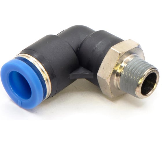 Пневмофитинг цанговый L-образный с наружной резьбой HIMPT 10 шт PL 8-01 (R1/8) 00-00026536