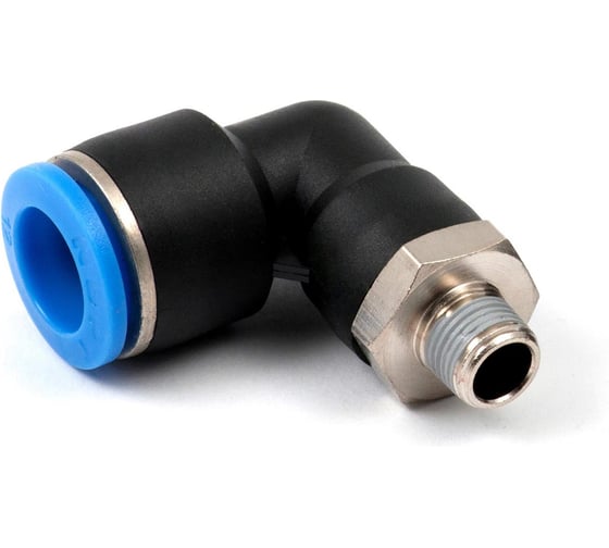 Пневмофитинг цанговый L-образный с наружной резьбой HIMPT 5 шт PL 12-01 (R1/8) 00-00026557