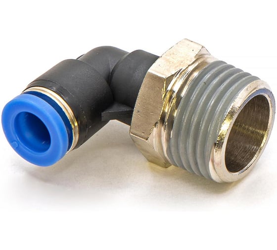 Пневмофитинг цанговый L-образный с наружной резьбой HIMPT 10 шт PL 8-04 (R1/2) 00-00026539