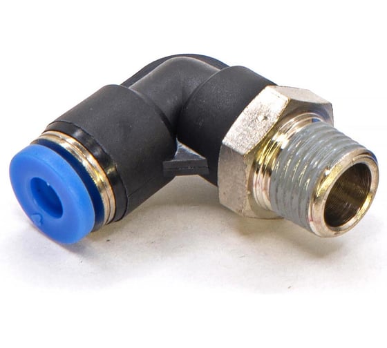 Пневмофитинг цанговый L-образный с наружной резьбой HIMPT 10 шт PL 4-01 (R1/8) 00-00026568