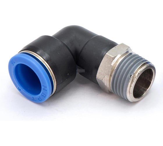 Пневмофитинг цанговый L-образный с наружной резьбой HIMPT 10 шт PL 16-04 (R1/2) 00-00026567
