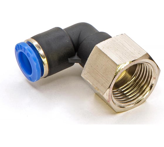 Пневмофитинг цанговый L-образный с внутренней резьбой HIMPT 10 шт PLF 8-03 (R3/8) 00-00026580