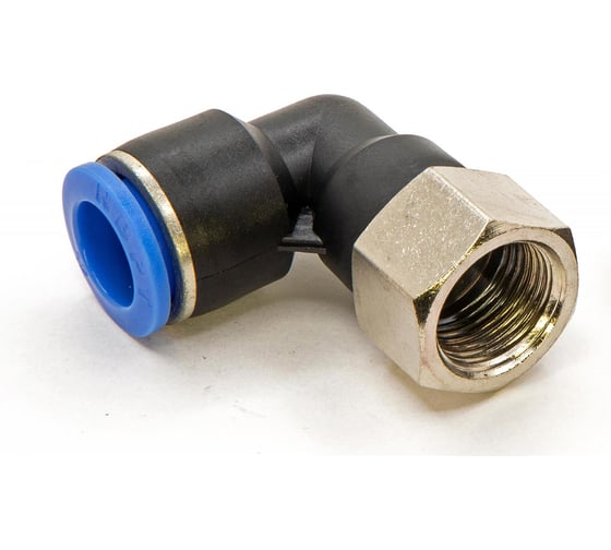 Пневмофитинг цанговый L-образный с внутренней резьбой HIMPT 5 шт PLF 12-03 (R3/8) 00-00026588