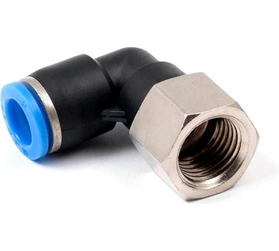 Пневмофитинг цанговый L-образный с внутренней резьбой HIMPT 10 шт PLF 8-02 (R1/4) 00-00026579